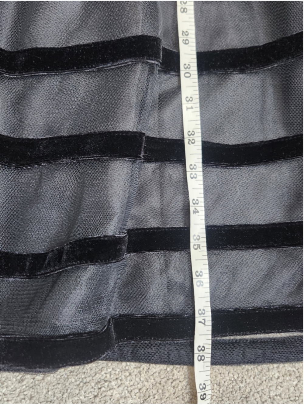 Black Velvet Maxi Skirt Size 10 Fits Large Soft Lace Sheer - Picture 10 of 12